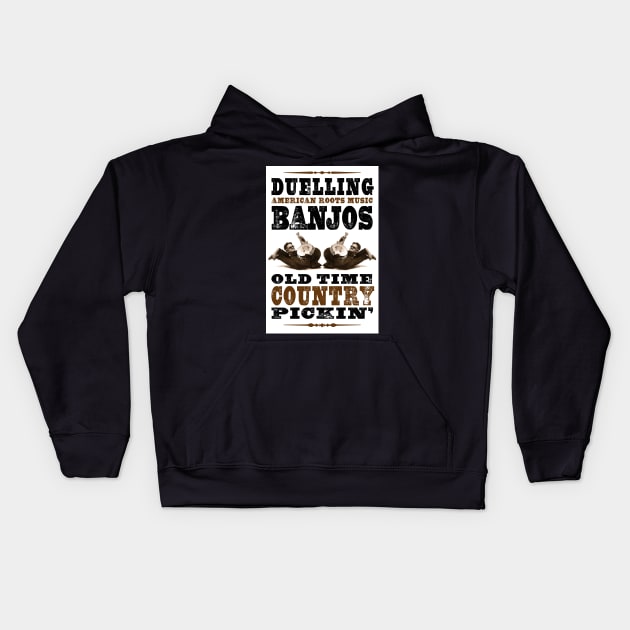 Duelling Banjos Kids Hoodie by PLAYDIGITAL2020